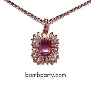 Bomb Party Birthday Collection The Florence Amethyst Rose Gold Necklace